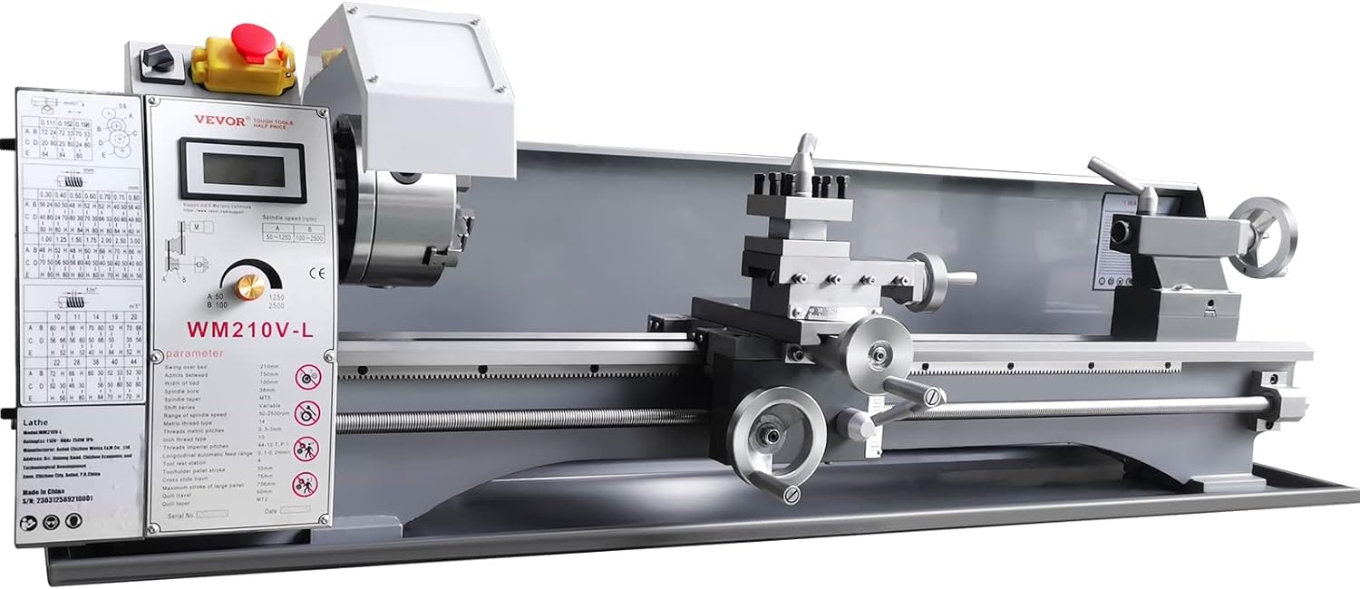 VEVOR Metal Lathe Machine, 8.3" x 29.5", 750W Benchtop Power Lathe H26151