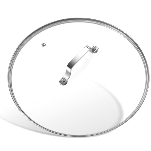 10 Inch Universal Tempered Glass Lid - 10" Pan Lid for Frying Pan and Pots,Stainless Steel Handle, Clear (10 Inch)