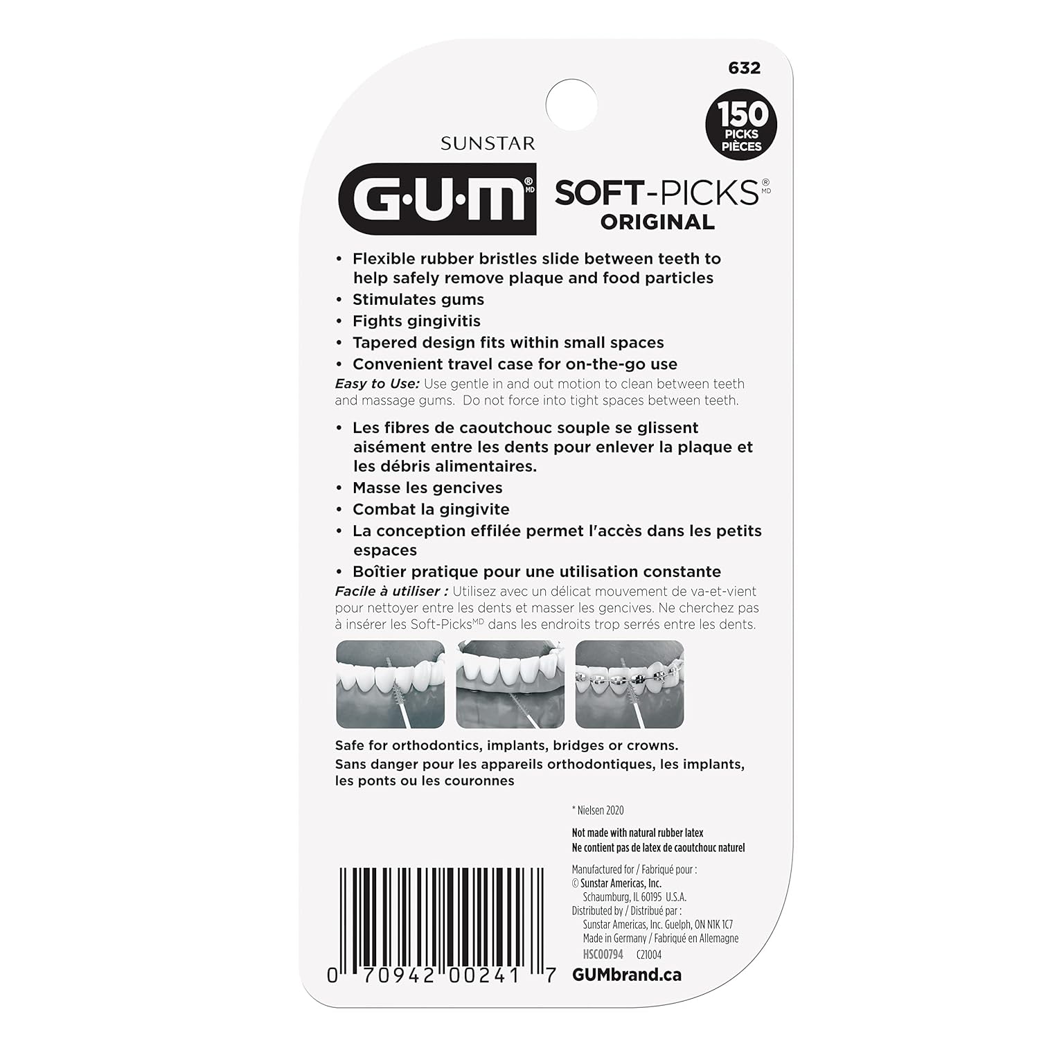 GUM Soft-Picks Original Dental Picks, Disposable Interdental Brushes, 150ct S3778