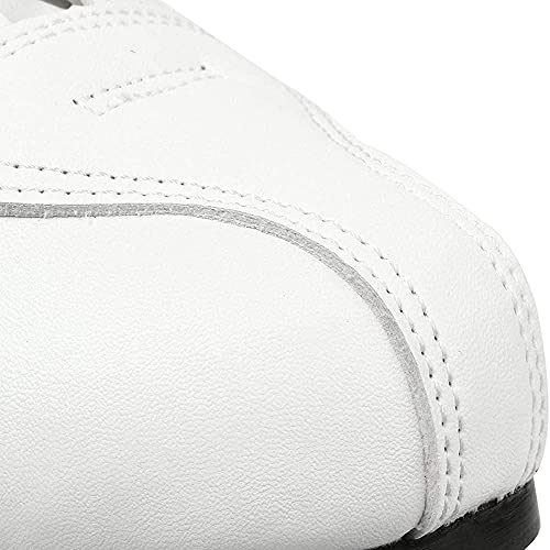 Classic White Roller Skates Unisex Double Row 4 Wheels Quad PU Leather M509