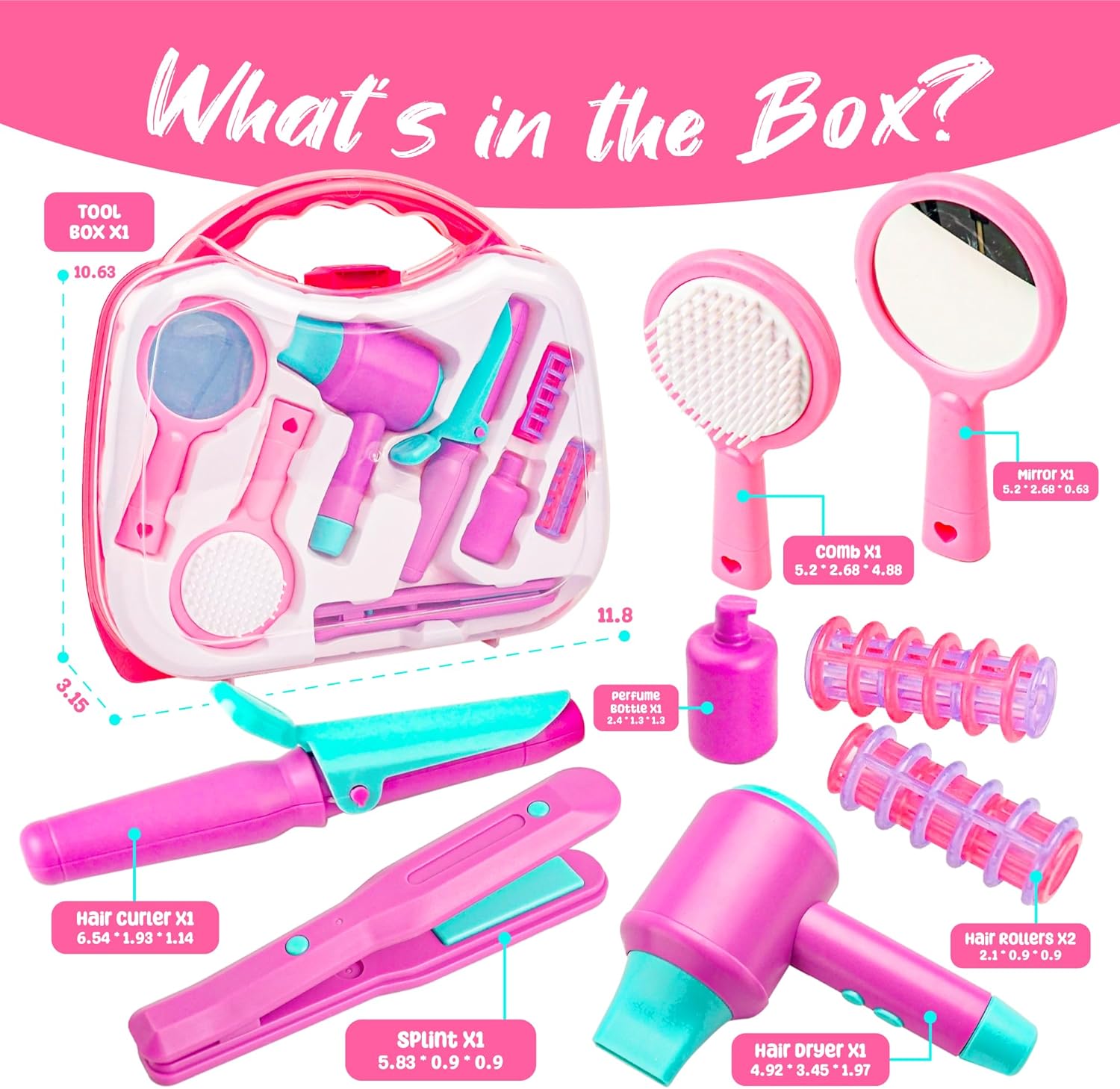 BELLOCHIDDO Kids Hair Salon Toys with Carrying Case N92076