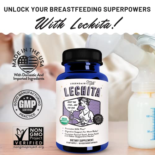 Legendairy Milk Lechita Organic Breastfeeding Supplement, 60 Vegan Capsules F4444