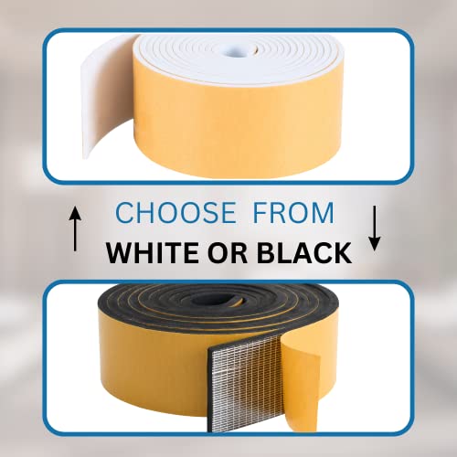 High Density Foam Weather Stripping Door Seal Tape for Door, Window, Air Conditioner, White X843996
