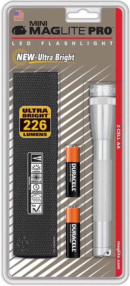 Maglite Mini Mag AA Pro LED Flashlight 332 Lumens Silver G6386