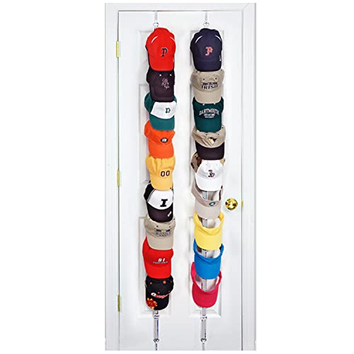 Perfect Curve Hat Organizer CapRack18 Over-The-Door Hat Rack and Organizer | Baseball Cap Rack | Over The Door Hat Rack | Hat Rack for Door | Cap Rack | Two Straps | Holds 18 Caps |Black