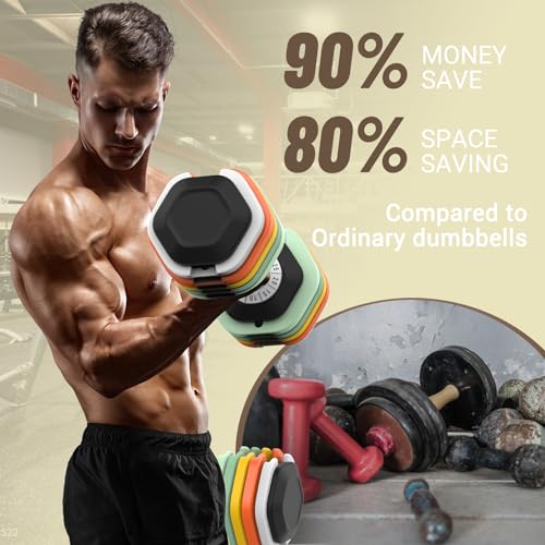 Adjustable Dumbbell Set 25/55 lbs for Home Workout J98684