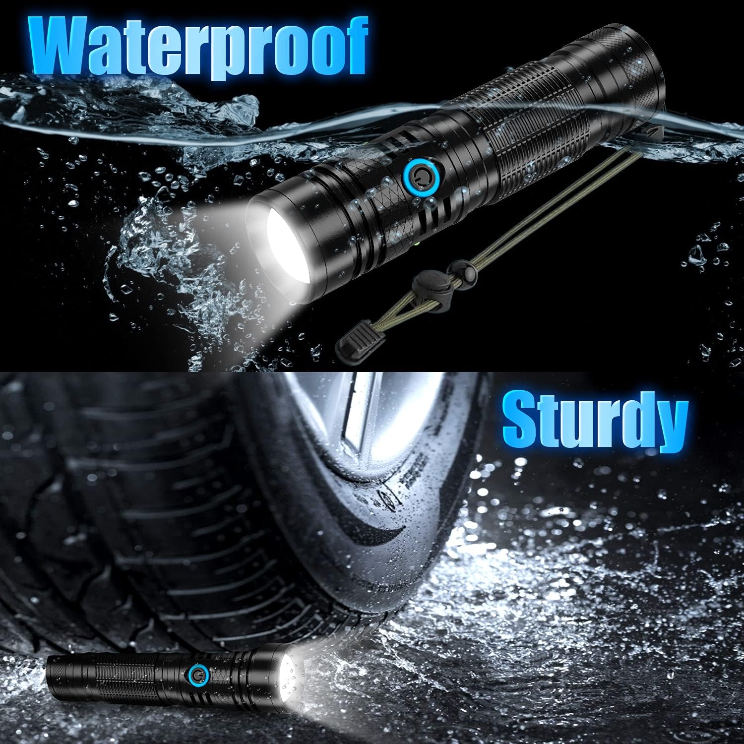 XHP50.2 Rechargeable LED Flashlight, 1200 Lumens, Waterproof D163