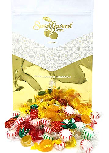 SweetGourmet Traditional Sour Fruit Balls Bulk Hard Candy Wrapped 1 Pound S1559
