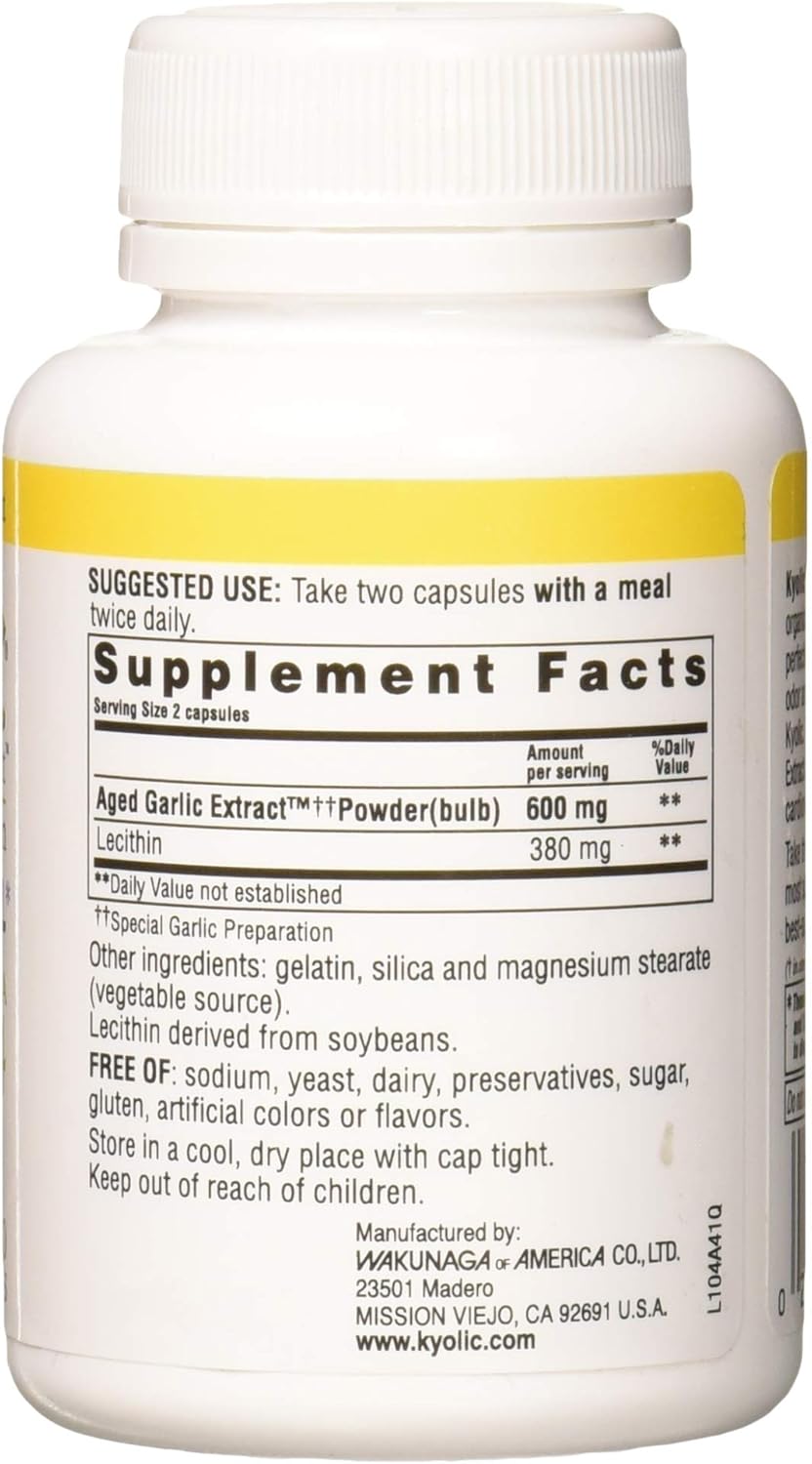 Kyolic Aged Garlic Extract Cholesterol Formula 104, 100 Capsules B532