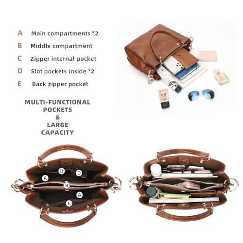 KL928 Women PU Leather Top Handle Satchel Handbag S97299
