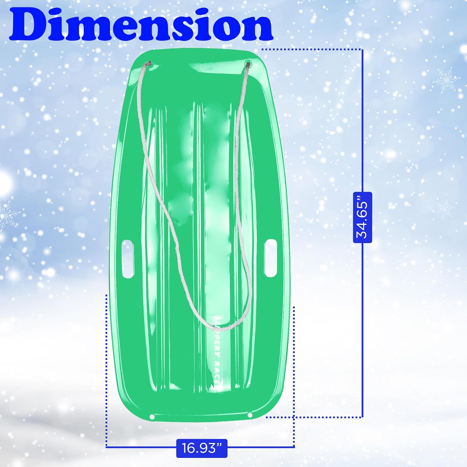 Downhill Xtreme Flexible Plastic Toboggan Snow Sled for Adults and Kids V4535