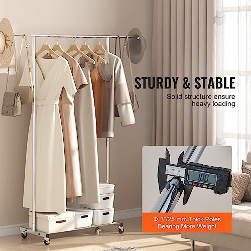 VEVOR Heavy Duty Clothes Rack, Double Hanging Rod, Adjustable Height, 600 lbs Capacity P7800