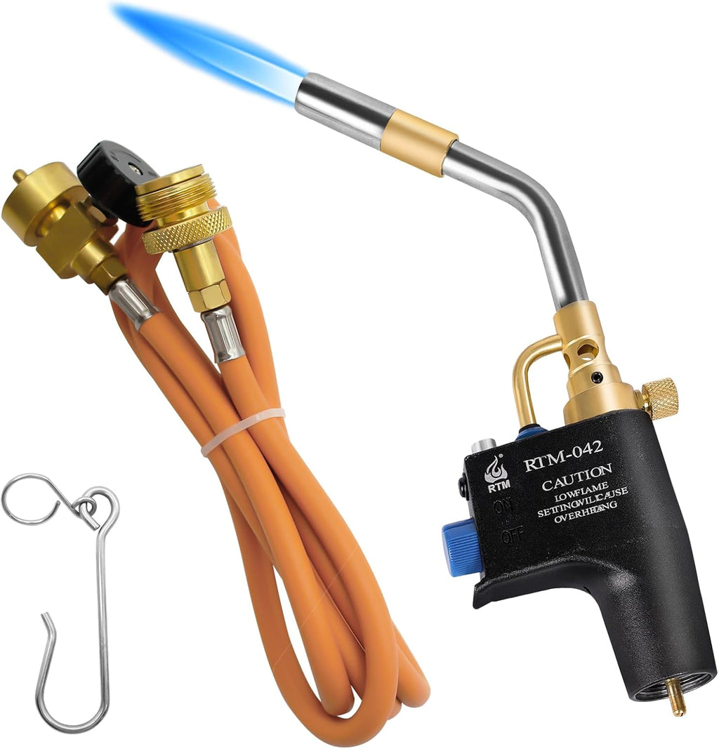 High Intensity Propane Torch Head Fuel by Propane,MAPP,MAP PRO,Turbo Torch Kit,Welding Torch,Trigger Start Mapp Gas Torch Kit with Igniter,Propane torch,Blow Torch(CSA Certified, Fuel Not Included)