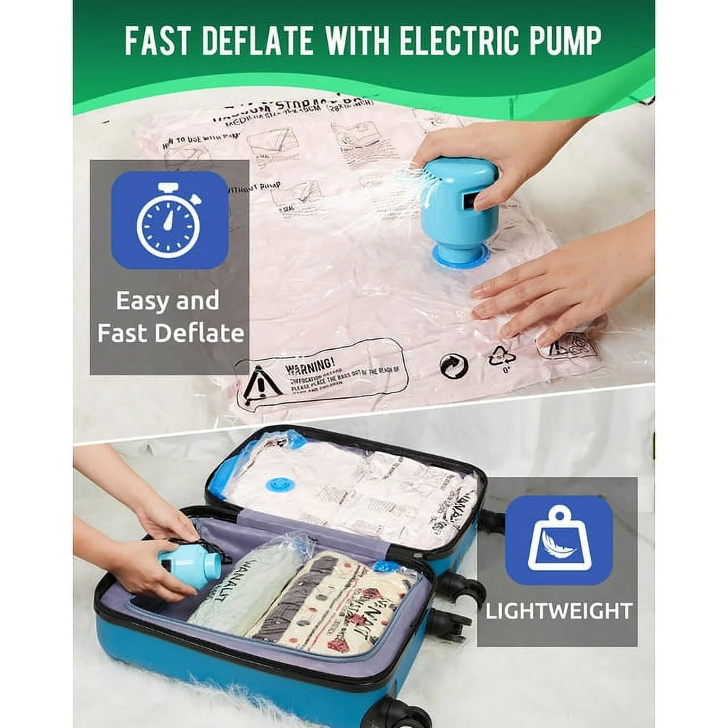 WANALIT 10 Pack Vacuum Storage Bags Small with Electric Air Pump E542