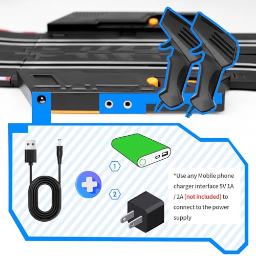 Slot Car Race Track Set, 23ft Battery Powered with 4 Cars, Loop & Crossover for Boys 6-12 U9520