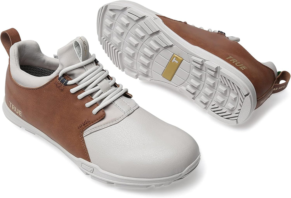 TRUE linkswear Original 1.2 Men's Golf Shoes, Soft White/Brown, Size 9 D816