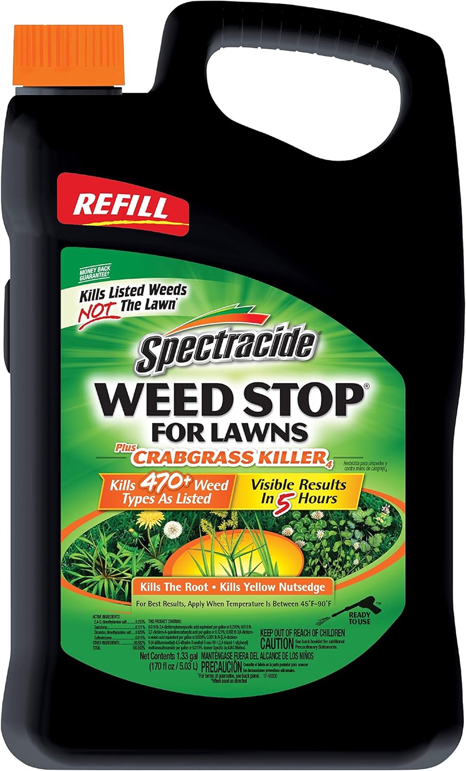 Spectracide 1.33 Gallon Weed Stop For Lawns Plus Crabgrass Killer AccuShot Refill