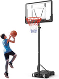 Portable Basketball Hoop Outdoor Indoor: 5-7FT Height Adjustable for Kids Basketball Hoop with 33 Inch Shatterproof Backboard and Stand Wheels, Ideal Basketball Goal for Kids Teenagers Youth Junior
