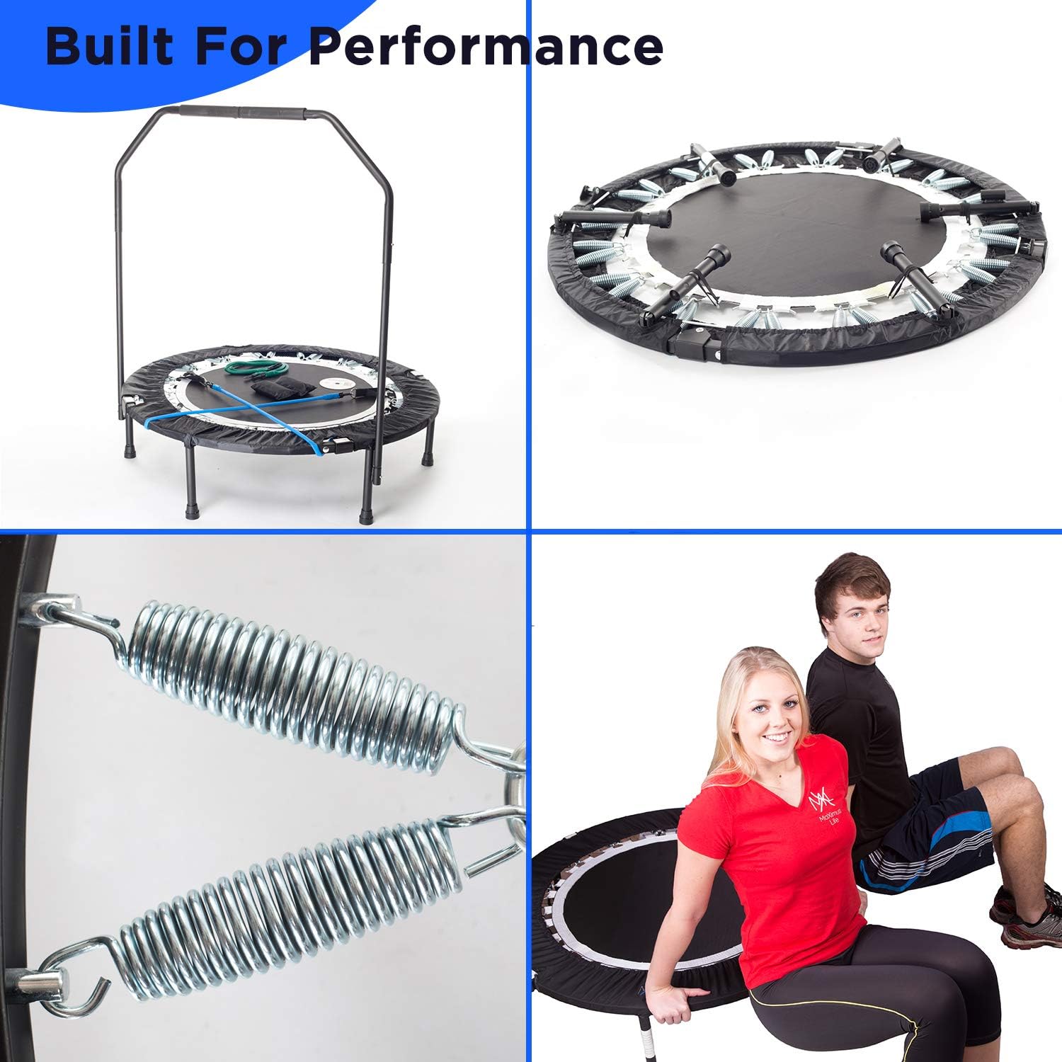 MaXimus PRO Folding Rebounder Indoor Exercise Mini Trampoline for Adults with Bar K4661