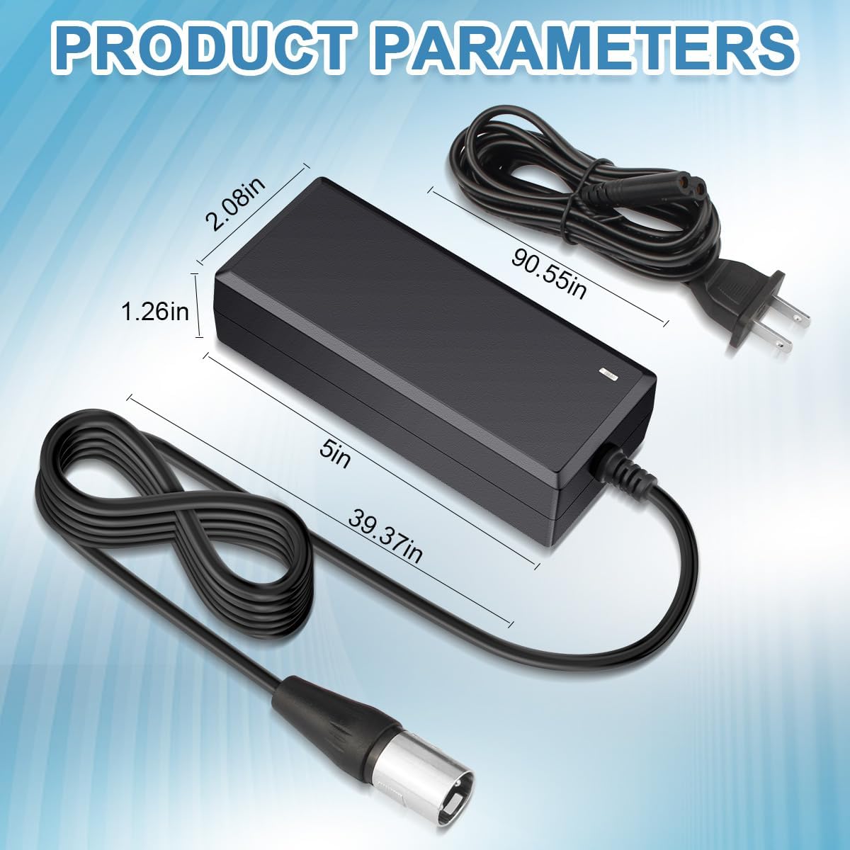 24V 2A XLR Electric Scooter Battery Charger for Go-Go Elite Traveller Plus and Ezip Mountain Trailz P30959