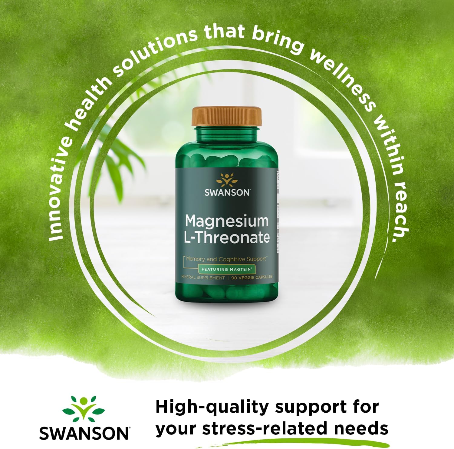 Swanson Magnesium L-Threonate Mineral Supplement, 90 Veggie Capsules G9469