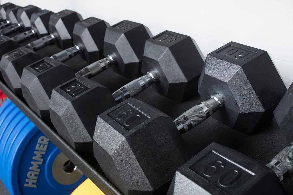 Hex Rubber 65Lb Dumbbell Y982