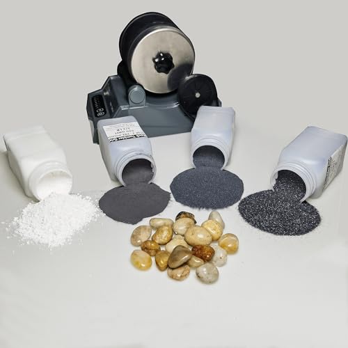 3 LBS Rock Tumbler Grit Set, 4 Step Polish Refill for Rock Polisher O830257