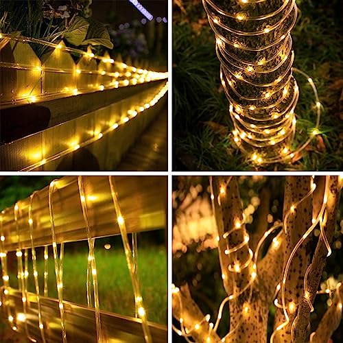 Solar Rope Lights Outdoor Waterproof 39FT 100LED Clear PVC Tube Fairy Lights E491