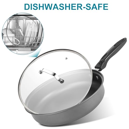 10 Inch Tempered Glass Lid for Frying Pan and Pots, Stainless Steel Handle E4990