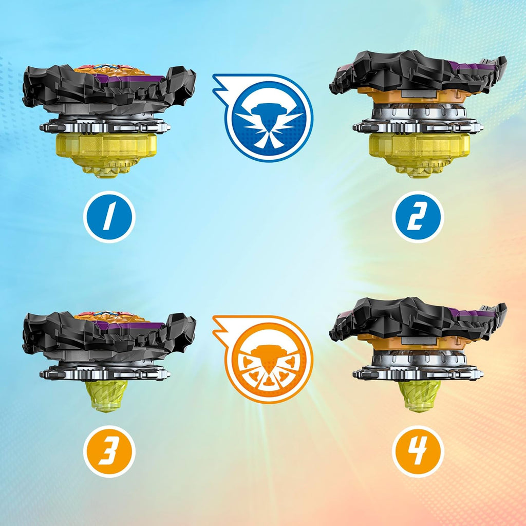 BEYBLADE Burst QuadStrike Light Ignite Battle Set Stadium with 2 Tops and 2 Launchers Y56778