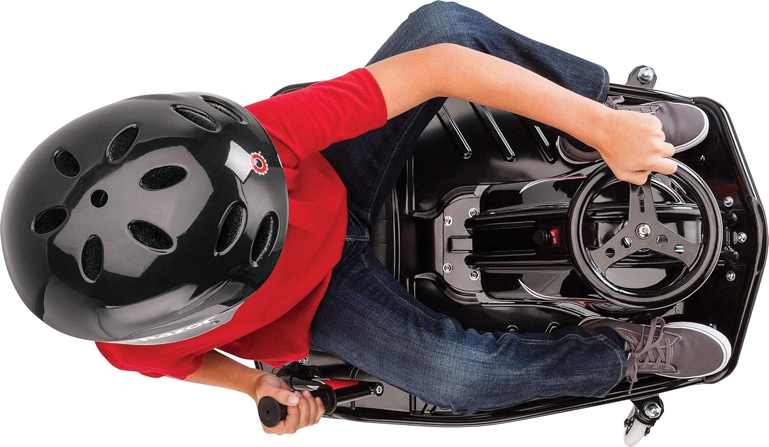 Razor Crazy Cart DLX 24V Electric Drifting Go Kart, Black/Red Y705447