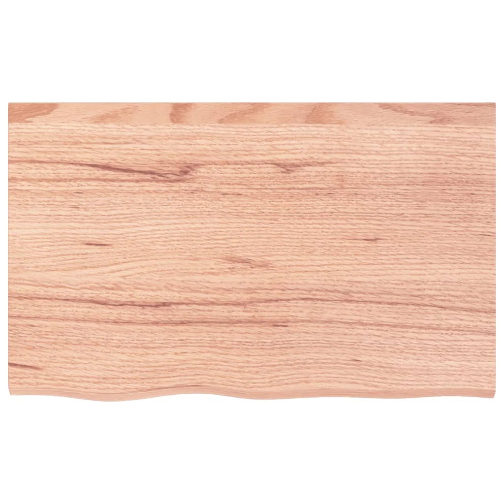 Tomshoo Wall Shelf Light Brown Oak Wood, Rustic Handmade Live Edge P807495