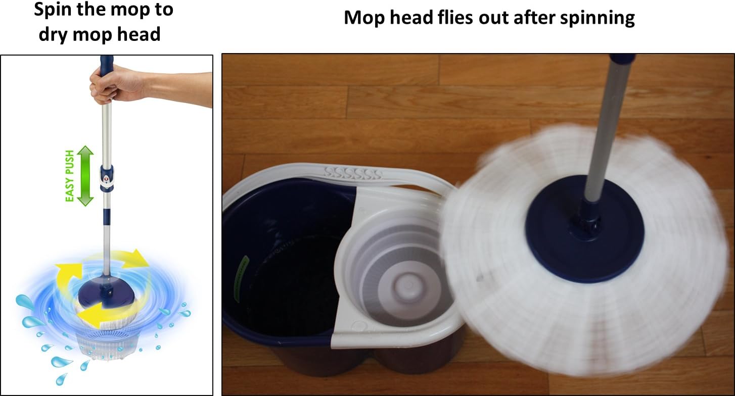 Twist and Shout Mop with 2 Microfiber Mopheads H553178