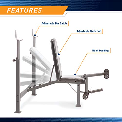 Marcy Olympic Weight Bench with Preacher Curl Pad and Leg Developer K868