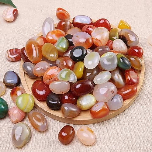 100 Pcs Mixed Agate Stone Tumbled Polished Stones Crystal Set G9343