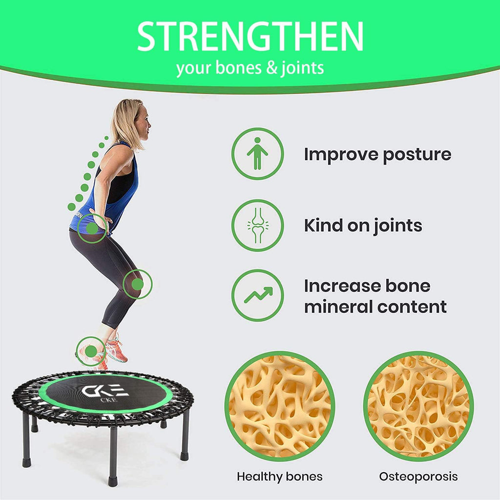 CKE Rebounders 40 Inch Mini Trampoline with Safety Anti-Skid Pads for Indoor Outdoor Workout B68590