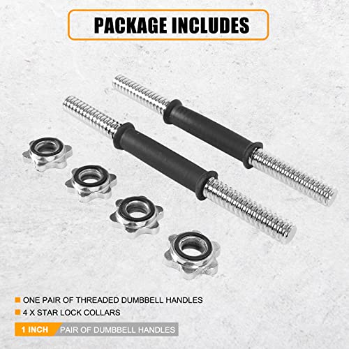 Threaded Dumbbell Handles 1 Inch Pair for Weight Plates R89660