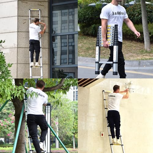 Telescoping Ladder 16.5 FT Aluminum with Triangle Stabilizers G1368