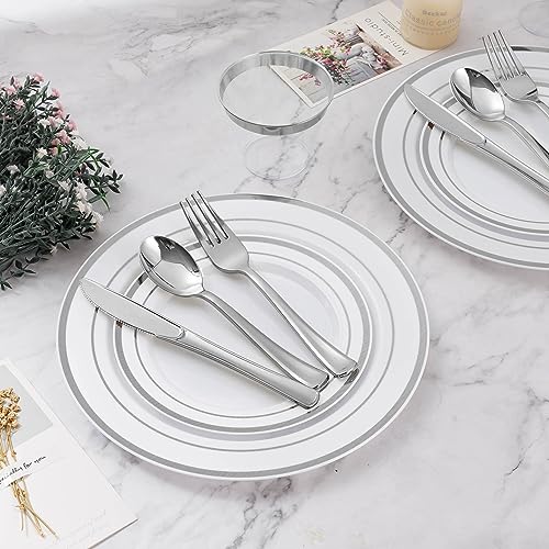 600PCS Gold Plastic Dinnerware Set for Party, Wedding P380