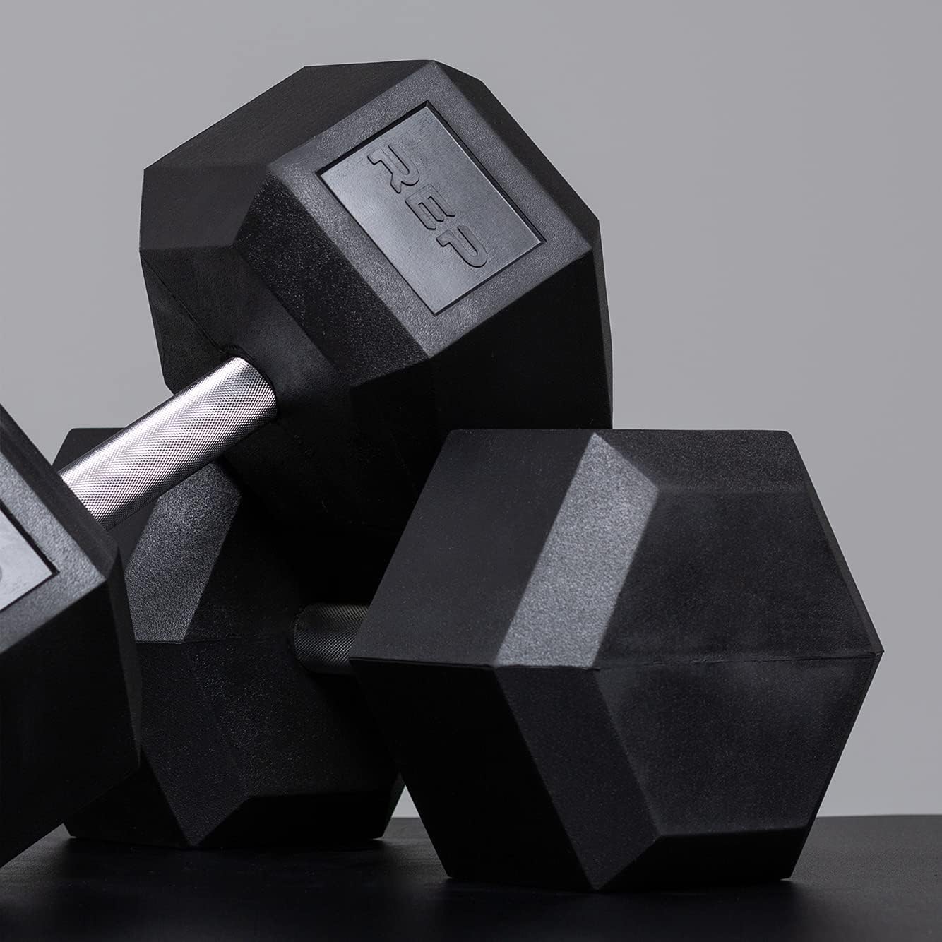 Rep 5-50 lb Rubber Hex Dumbbell Set L9003