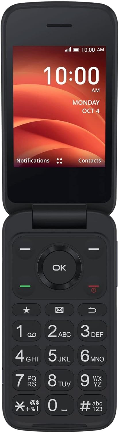 TCL Flip 4G LTE Flip Phone, Black - Prepaid, Carrier Locked O40105