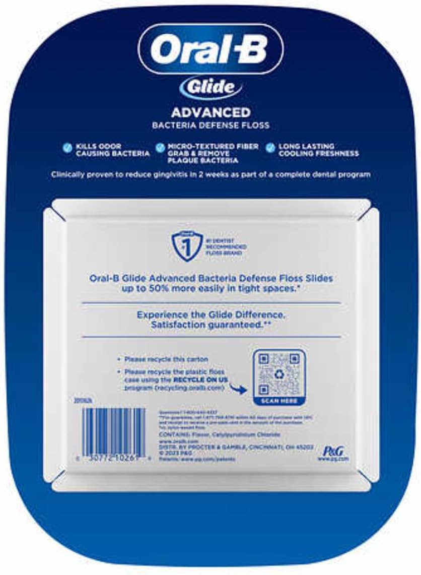 Oral-B Glide Advanced Bacteria Defense Floss 44m, 6 Pack M48917