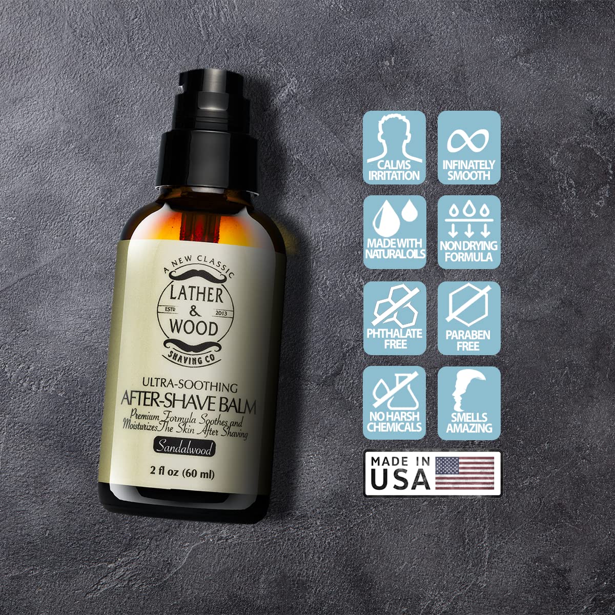 Sandalwood After-Shave Balm, Soothes and Moisturizes Skin J9958