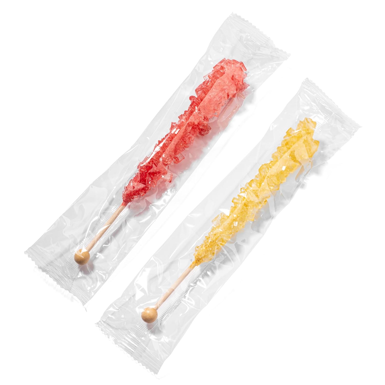 Candy Envy Gold and Red Rock Candy Sugar Sticks, Strawberry Flavored S5258