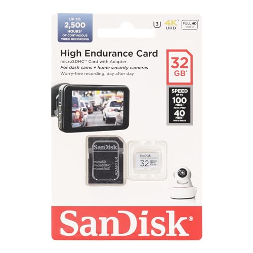 SanDisk 256GB High Endurance Video microSDXC Card with Adapter for Dash Cam and Home Monitoring R675442