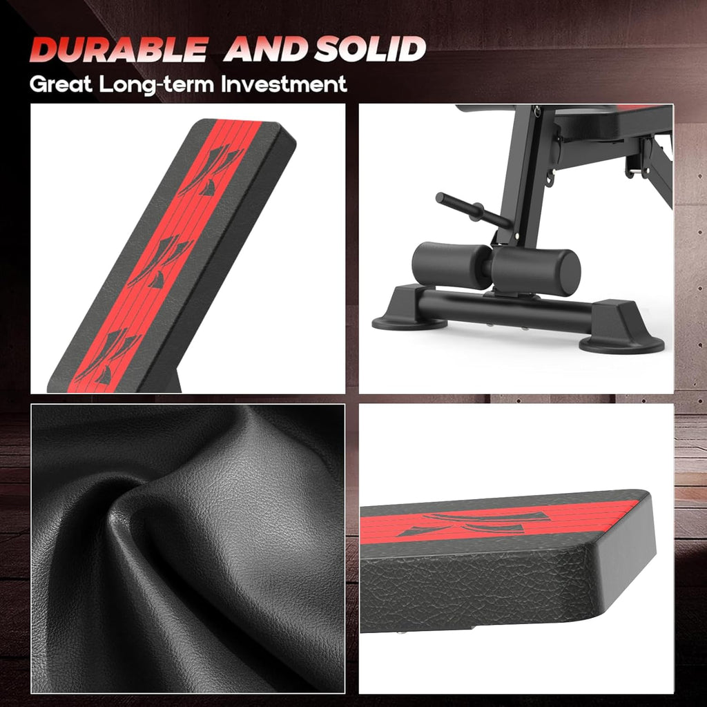K KINGKANG Adjustable Weight Bench for Home Gym, Incline Decline Flat, 660 Lbs Q1220