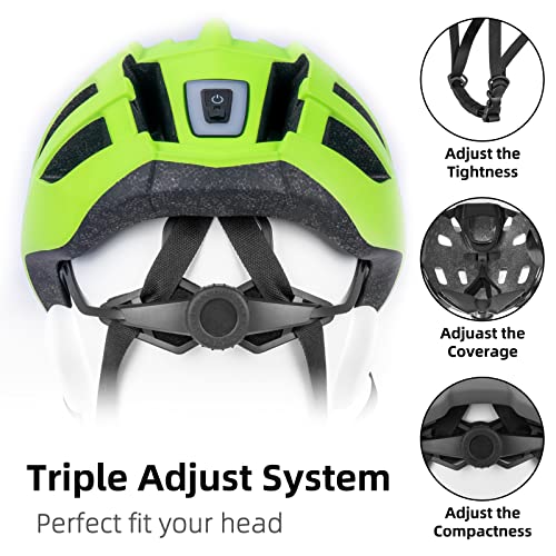 Bike Helmet with LED Light for Adults Lightweight Road Mountain Cycling U3834