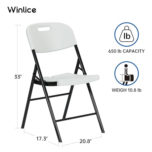 10 Pack White Folding Chairs, Steel, Commercial Grade C14962