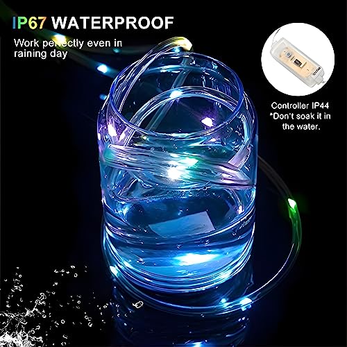 Solar Outdoor Rope Lights 66ft 200LEDs Waterproof for Garden Decor K4283