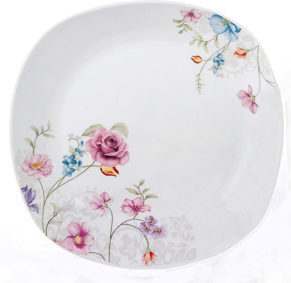 Lorren Home Trends Porcelain 20 Piece Square Dinnerware Set for 4, White R75000
